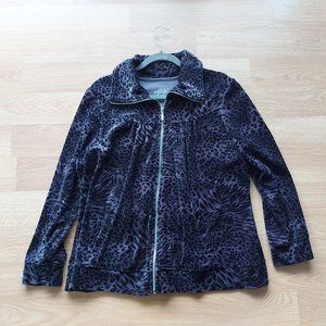 Style & Co Sport Leopard Pattern Zip-up Blazer